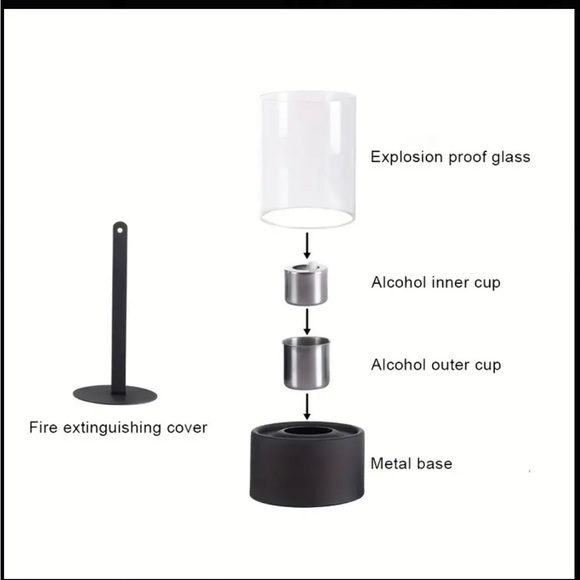 Tabletop Fireplace - Portable Alcohol Heating Stove for Indoor & Outdoor Decor - Picture 6 of 7